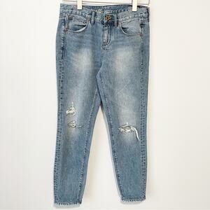 Madewell boy jean blue denim jeans size 25 stretch distressed
